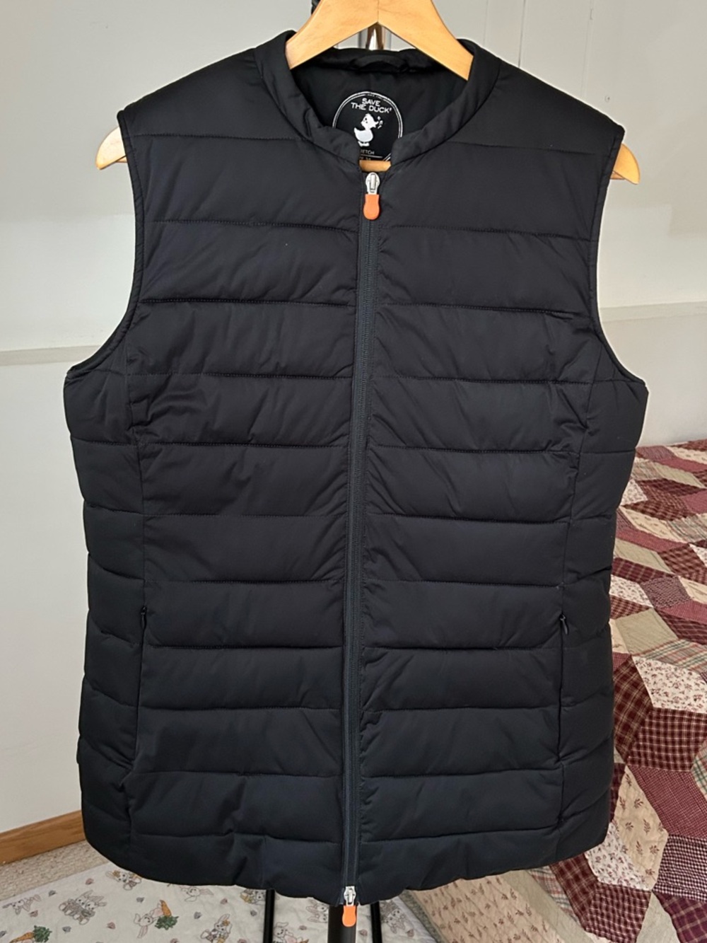 Save The Duck Faux Fur Lined Quilted Puffer Vest Black